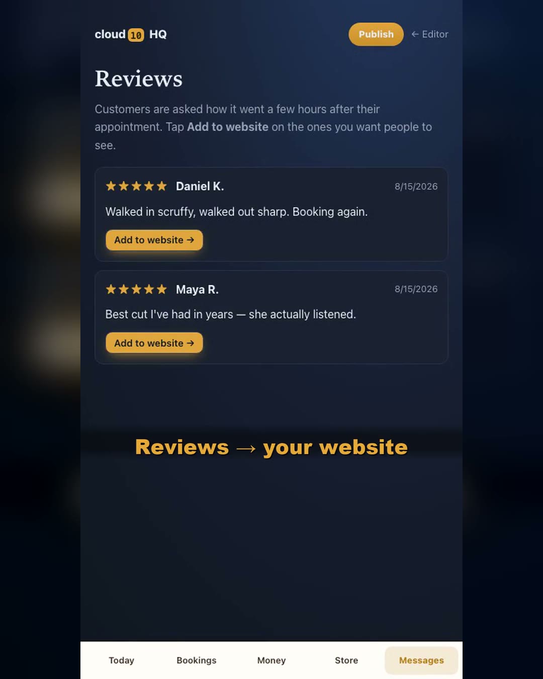 Messages & reviews